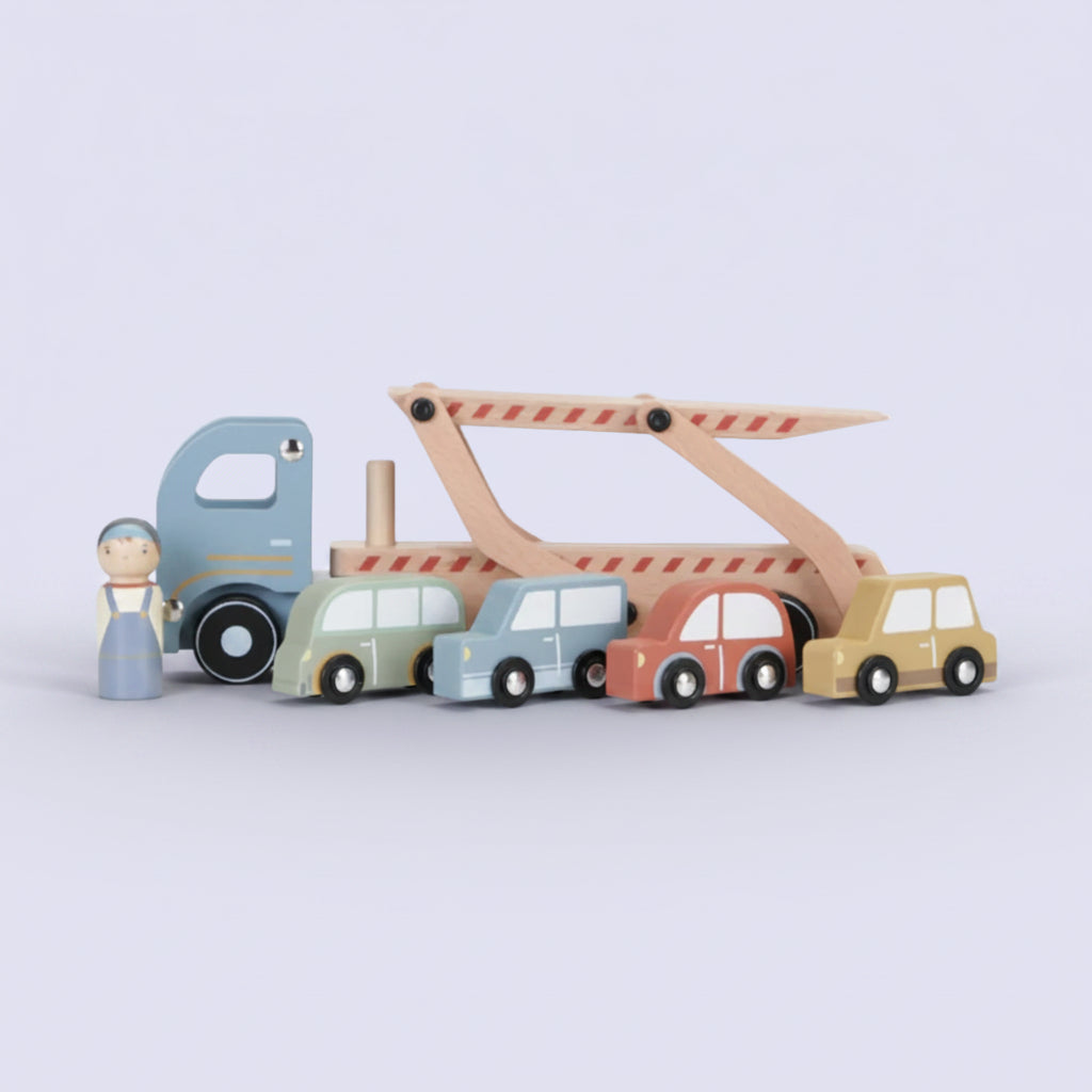 CAMION PORTE-VOITURES | 4 VOITURES + FIGURINE