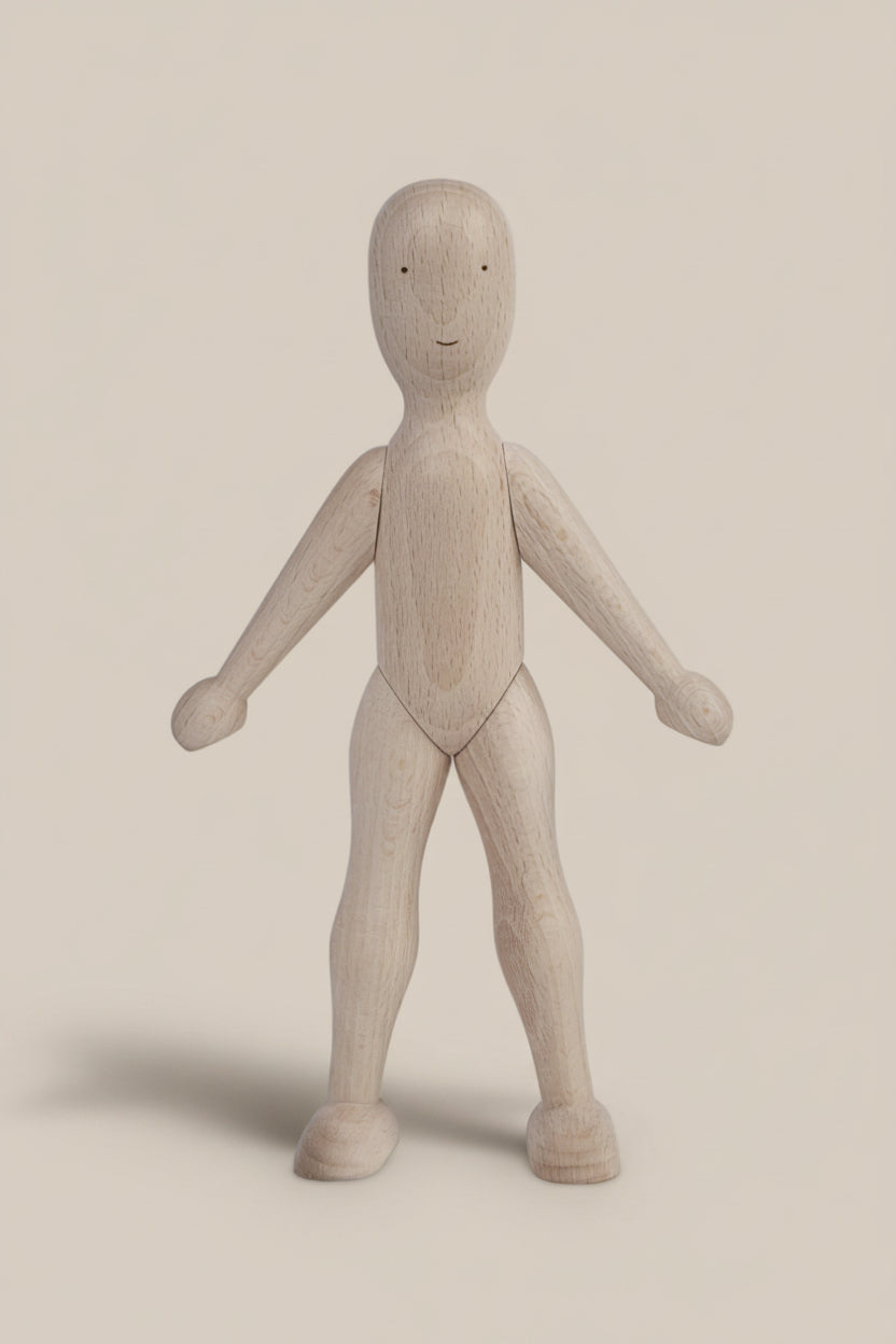 Wooden Beech Doll with Pants